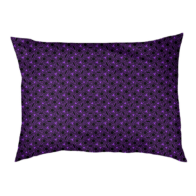 Coussin d'extérieur pour chien Byrge, Moyen (L 29,5 po x P19,5 po x H 9,5 po), Mauve / Noir