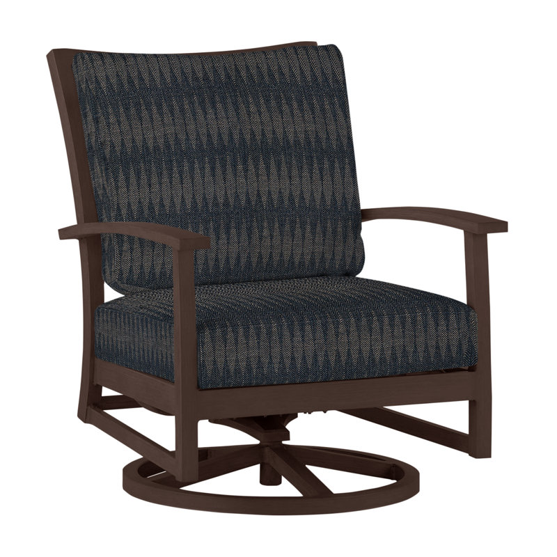 Charleston Patio Lounge Chair with Cushions, No Welt, Linen Dove, Charleston Aluminum #60 Oak