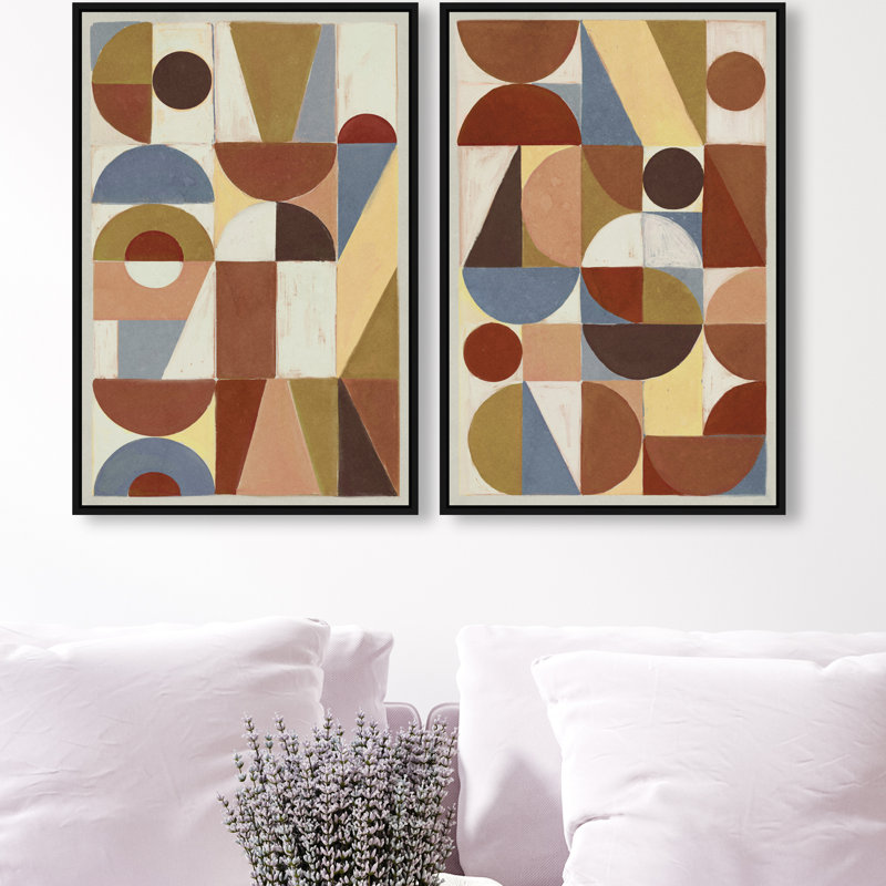 Tiled Set Set by Oliver Gal, 110"H x 74"W, Black Floater Frame