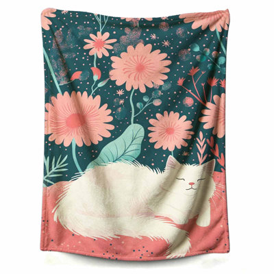 Jeté pour chat Couvertures de jet pour chat adulte, moelleux, doux, moelleux, en flanelle légère, canapé toutes saisons, 40 x 50 po