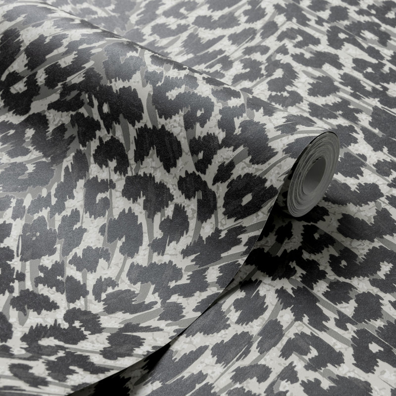 Jane X Clarke and Clarke Pokot 10.05m x 52cm Textured Wallpaper Roll, Noir