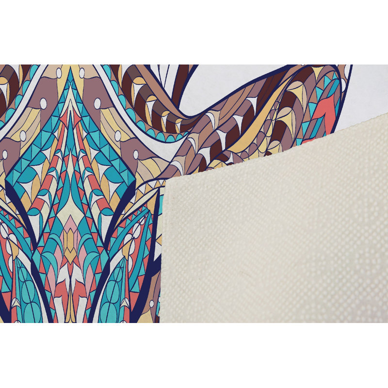 Elegant Hall Carpet, 3D Digital Print Design, 3.9 x 4.9 ft | 100% Polyester, Antibacterial, Non-Slip PVC Dot Underside, Pile Height: 0.04 in, Machine Washable, Perfect for Living Room & Entryway Decor