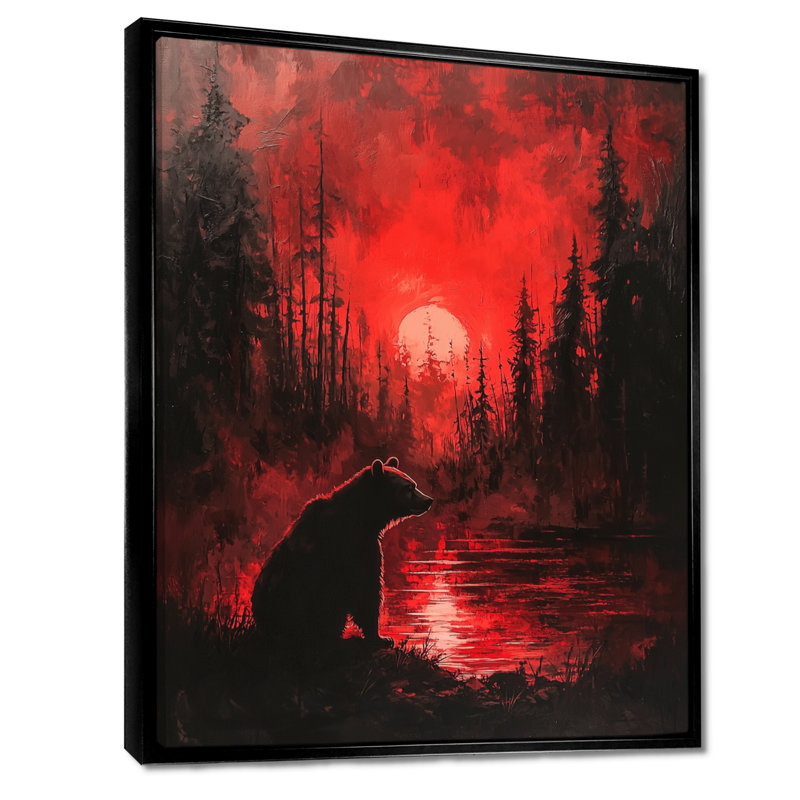 Rhame - animaux, reproduction d'art sur toile, Noir, Impression encadrée flottante, H 20 po x l 12 po