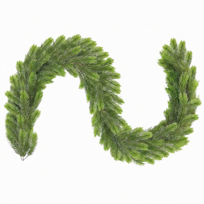 Guirlande de cèdre artificiel de 5,9 pi avec feuilles d'eucalyptus, baies rouges, verdure, guirlande décorative pour la maison, foyer, mur, porche, table, manteau, décoration intérieure / extérieure