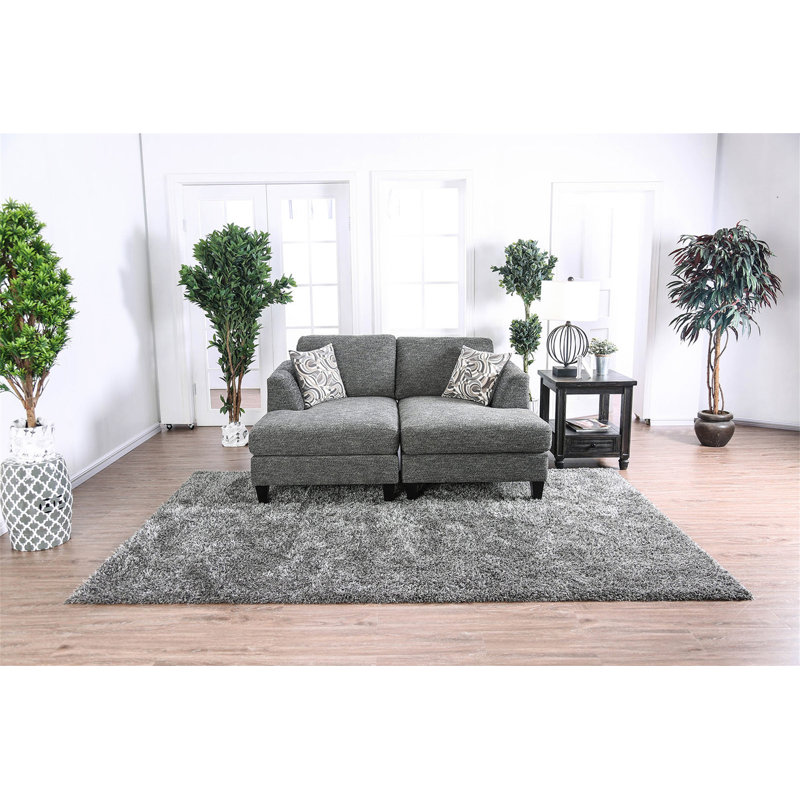 Ensemble de canapé modulaire 5 pièces en chenille gris