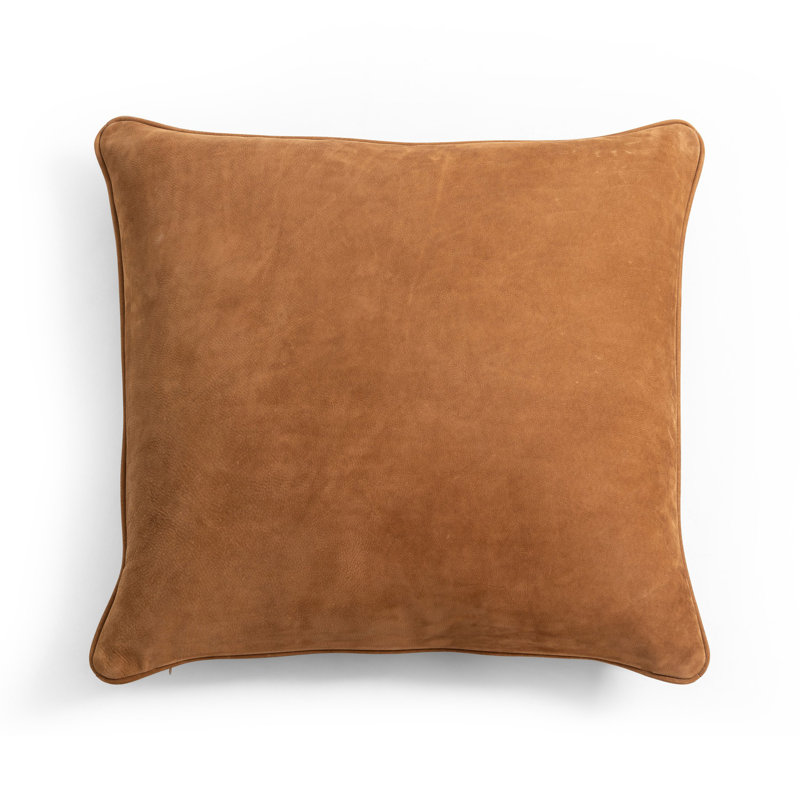 Olsen Pillow-Nubuck Cigar, Cognac, Square 24"