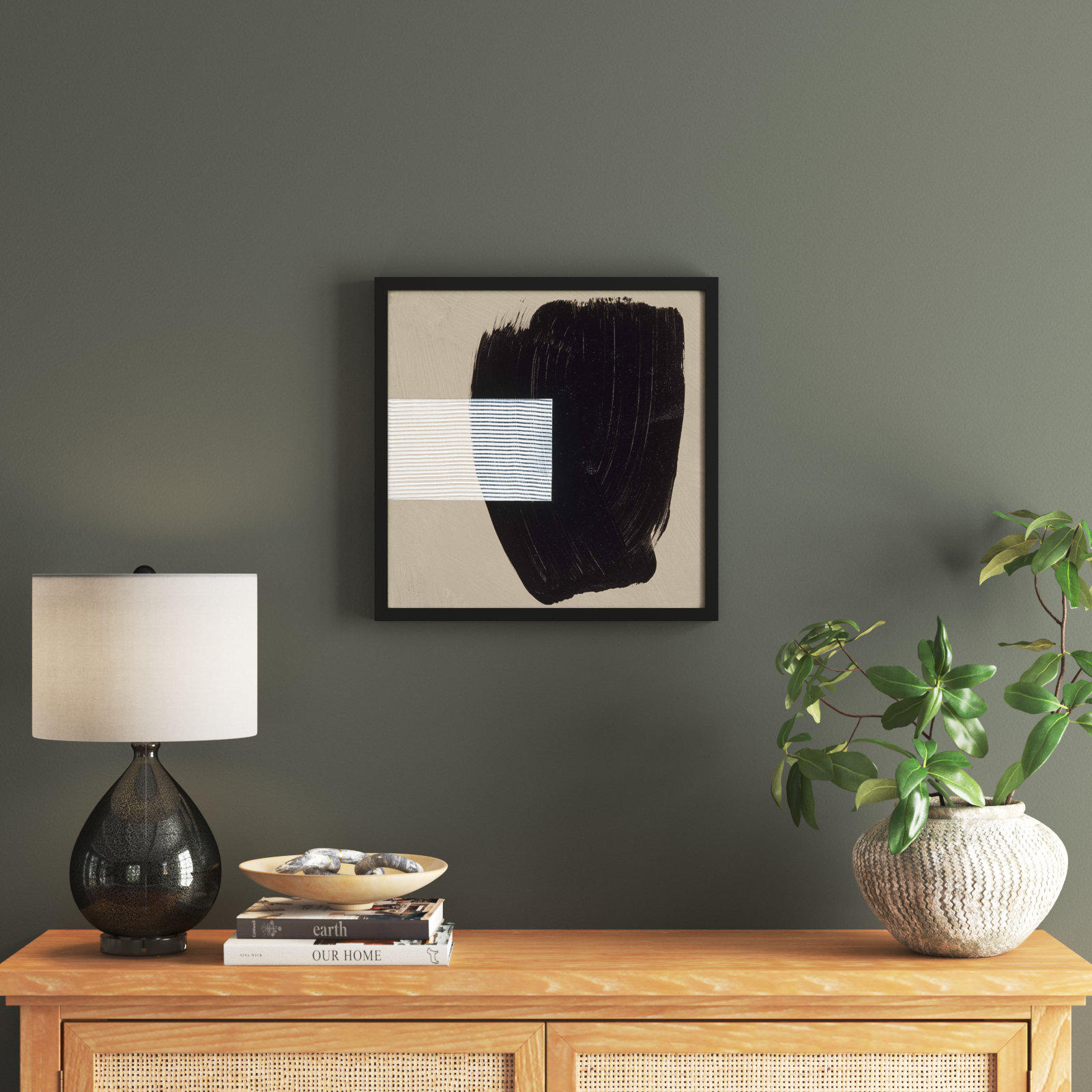 Storm by Robert Kamnatnik, Black Framed Paper, 16" H x 16" W x 1.25" D