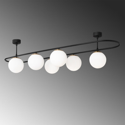 Plafonnier semi-encastré 6 lumières 48,82 po Falko