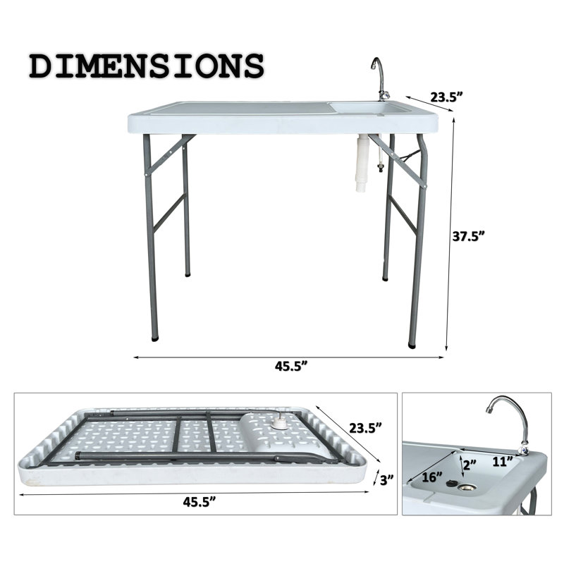 Table de nettoyage d'extérieur avec évier et robinet