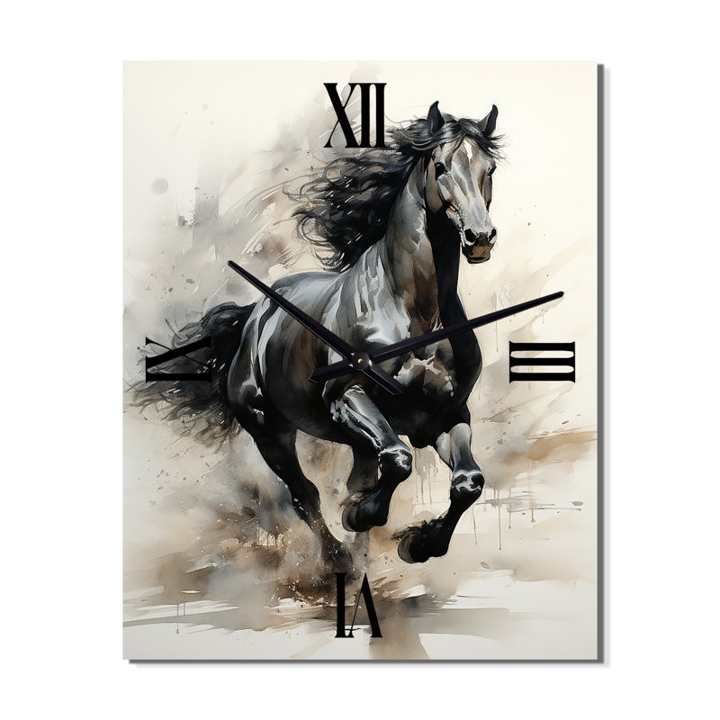 Horloge murale cheval noir, Moyen