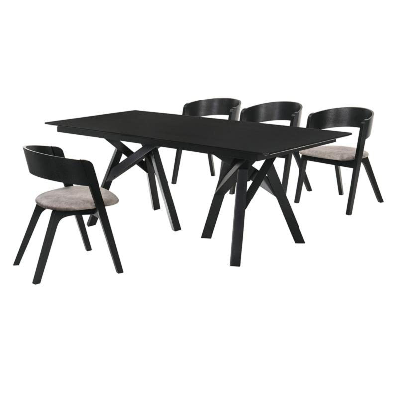 Schott 4 - Person Dining Set, Black