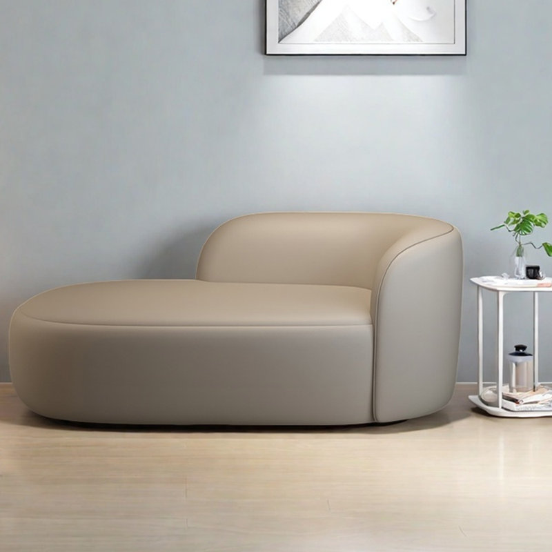 Chaise longue simple et élégante en éponge, Orienté à droite, Beige