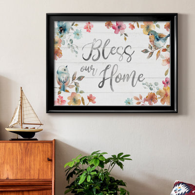 «Bless Our Home», toile encadrée de qualité supérieure - prête à être accrochée