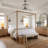 Natural Pine Wood Canopy Platform Bed Frame with Slatted Base, Modern Minimalist Four-Poster Bed, No Box Spring Needed, King Size-1494345514-1494345527