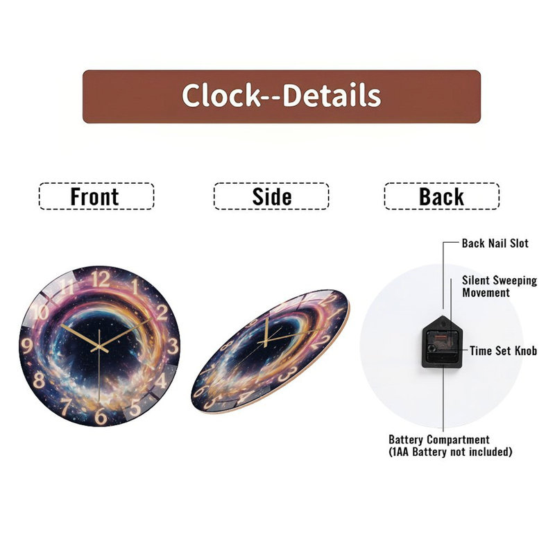 Horloge murale cosmique horloge murale 12 po
