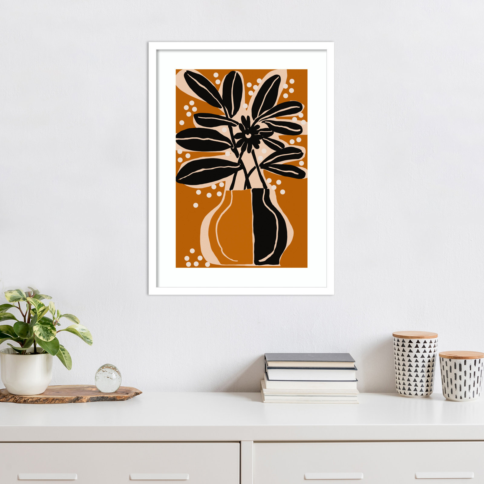 Galya "Ochre Still Life No. 6" Print, White, 25" H x 19" W