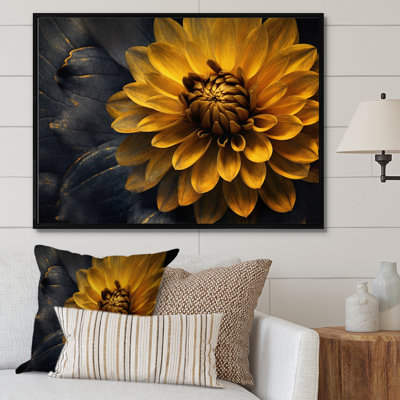 «Black Yellow Dahlia Garden Palette II», reproduction sur toile