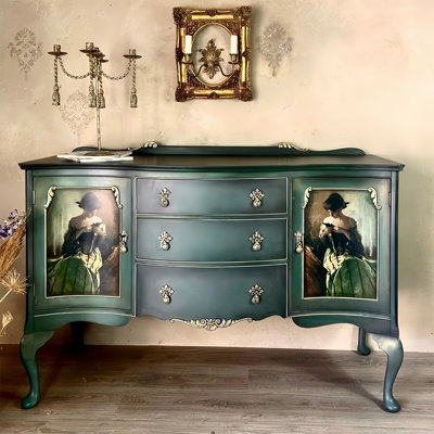 Armoire d'entrée rétro peinte à l'huile
