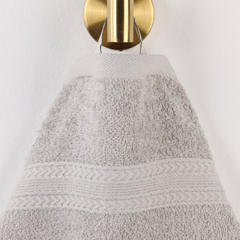 Asleigh 450 GSM Eco-Friendly 100% Ringspun Cotton Assorted Bathroom Towel Set, Silver