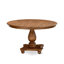L'ensemble de table de salle à manger 7 pièces se compose d'une table à piédestal et de 6 chaises modernes en tissu de lin brun clair capitonné - noyer antique-881465768