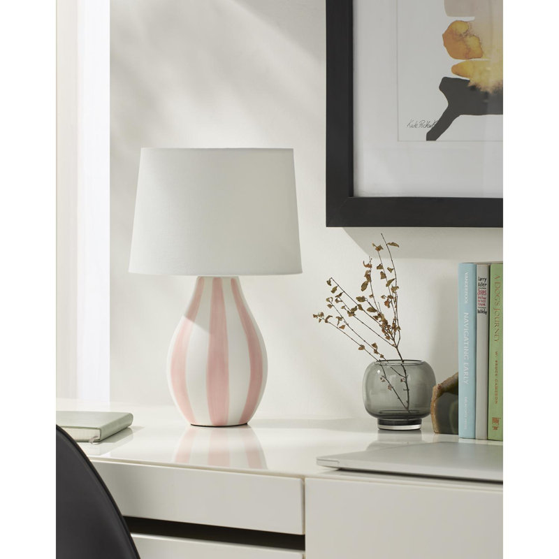Lampe de table Owes, Blanc / Rose