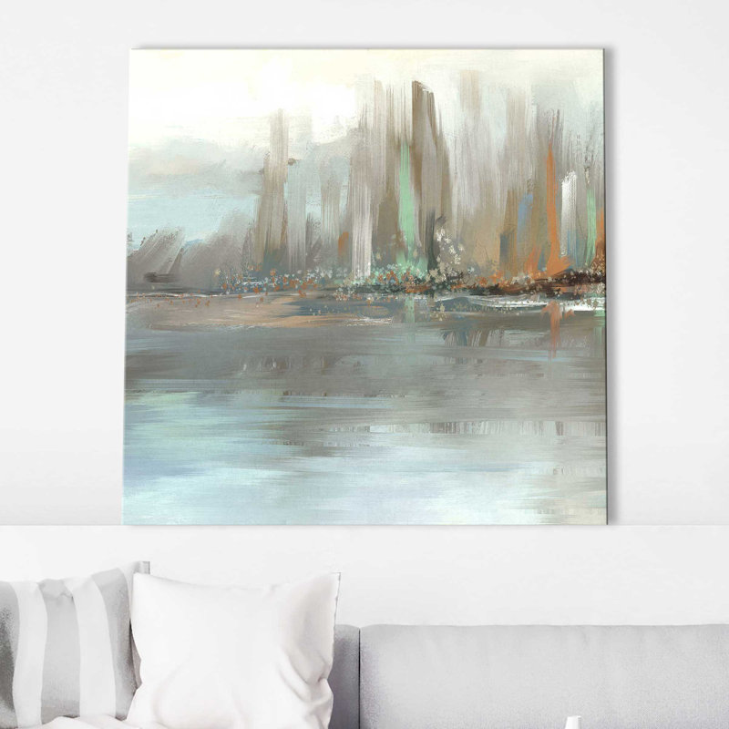 «Big City Lights» par Conrad Knutsen - Peinture, L 24 po x H 24 po, Toile tendue