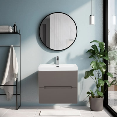Ashai 60mm Single Bathroom Vanity with Drop In Resin Basin