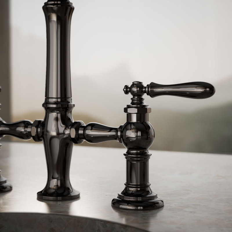 Artifacts® Bridge Faucet with Side Spray, Lever Handle, Vibrant Titanium