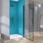 Porte de salle de bain pivotante à panneau pivotant sans cadre 36 "- 37 1/4" x H 72 "avec poignée en verre trempé-101257021-101257024