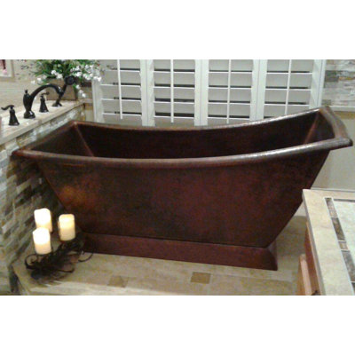 Baignoire simple 67 "en cuivre martelé Canoa