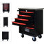 Chariot à outils multifonctionnel à 6 tiroirs avec roues - noir et rouge pour le garage, l'atelier, le chariot d'entreposage et les ateliers de réparation durables