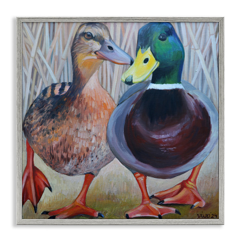 Giclée de canard colvert et canards bruns, design par Violeta Vollmer, Estampe numérique Farmhouse, H 24 po x l 24 po