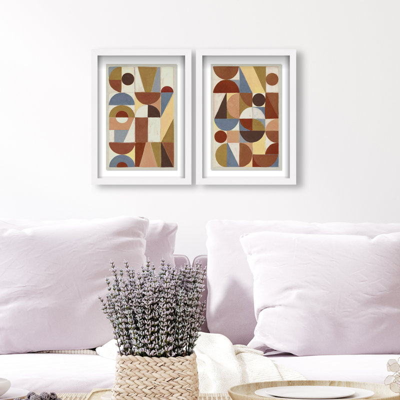 Tiled Set Set by Oliver Gal, 93"H x 63"W, White Shadowbox