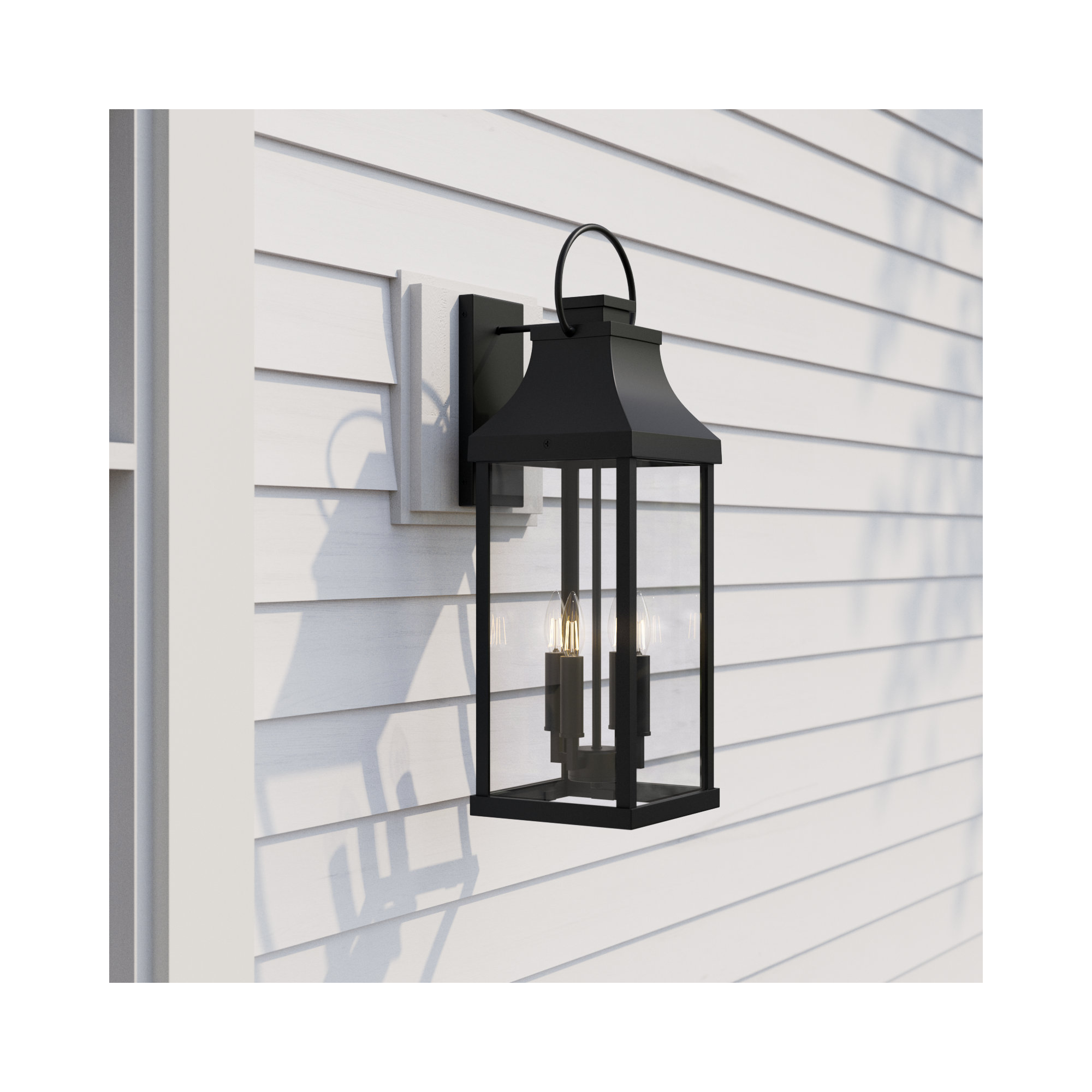 Caden 4 Light Outdoor Wall Light, Black