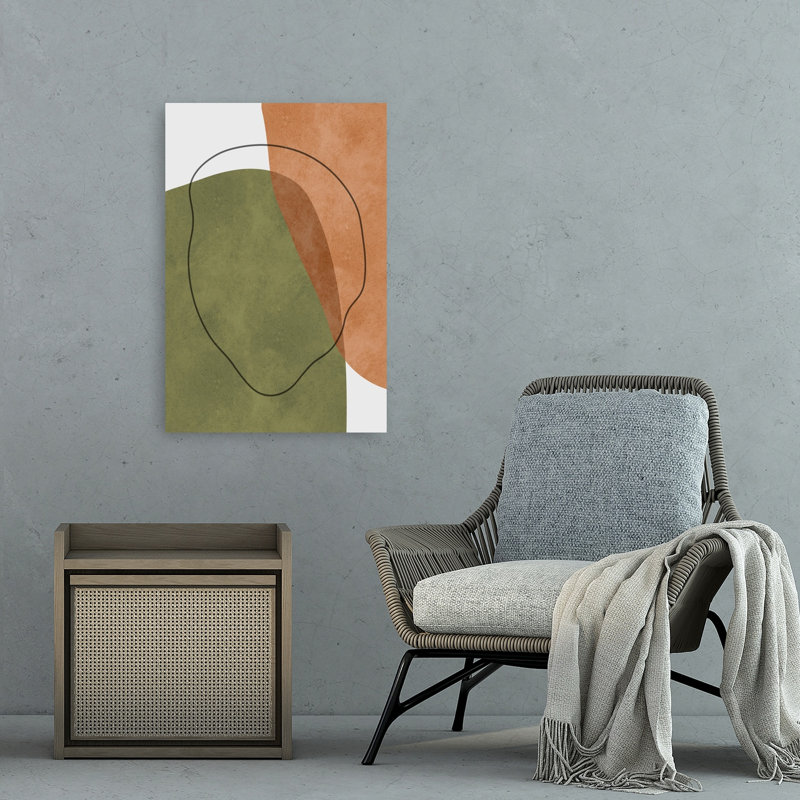 Reproduction d'art mural minimaliste contemporain Earthy Organic Shapes, 36" H x 24" W