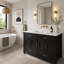 Ensemble de meuble-lavabo noir 48 po avec lavabo en résine, armoire de rangement abondante - 4 portes à fermeture douce et 4 tiroirs