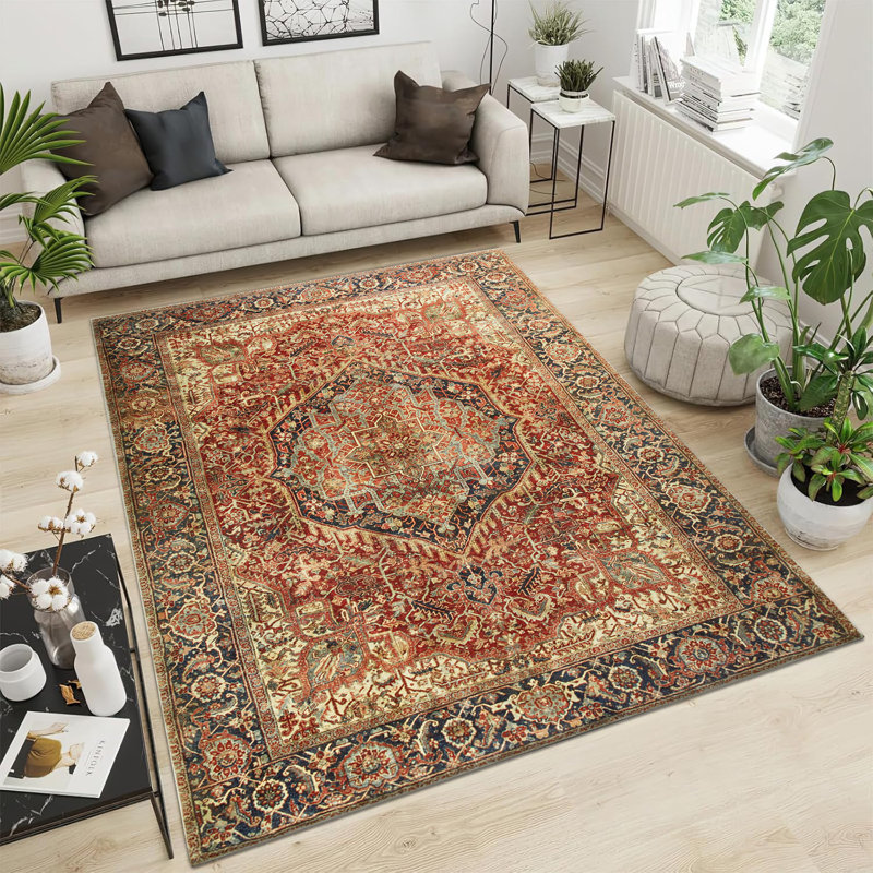 Cashmere Machine Tufted Area Rug ( Low-Pile Traditional), Rectangle 60 x 110 cm
