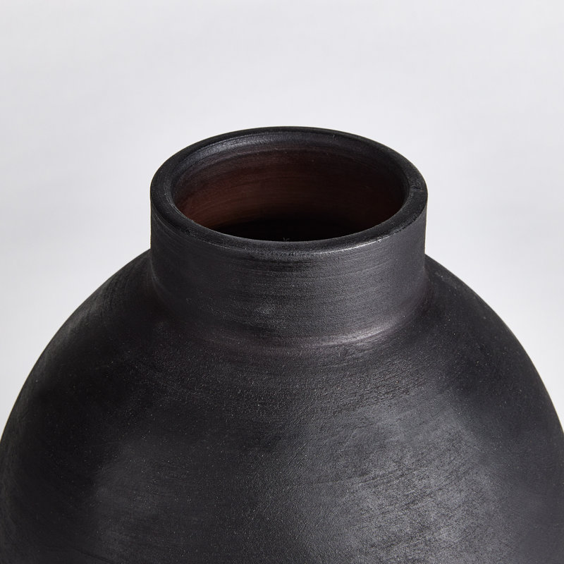 Chamel Handmade Table Vase, 12.75" H x 9.5" W x 9.5" D, Ecru