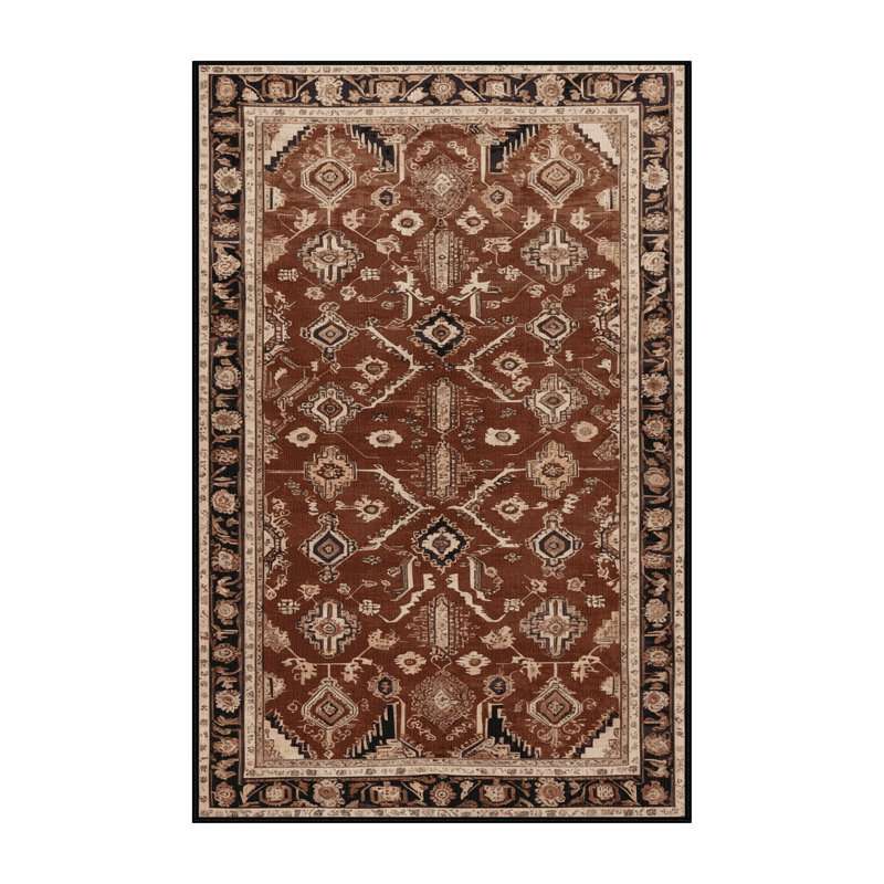 Tapis brun lavable à la machine, Rectangle 4pi x 6 pi