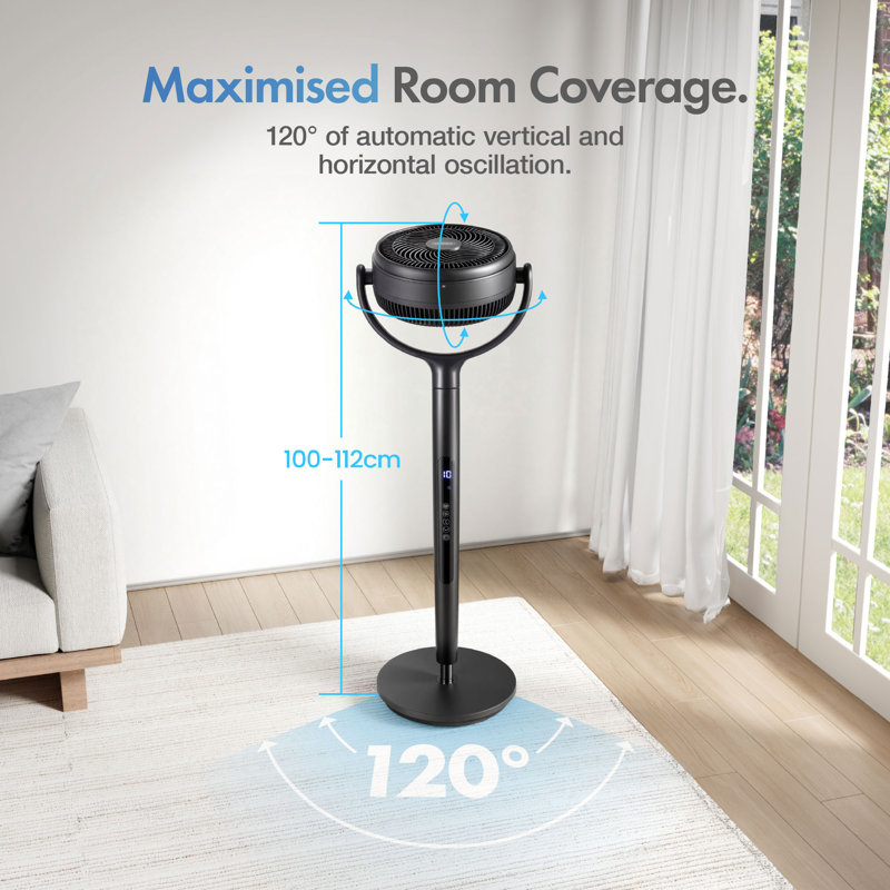 Vonhaus Pedestal Fan, Standing Air Circulator With 12 Speeds