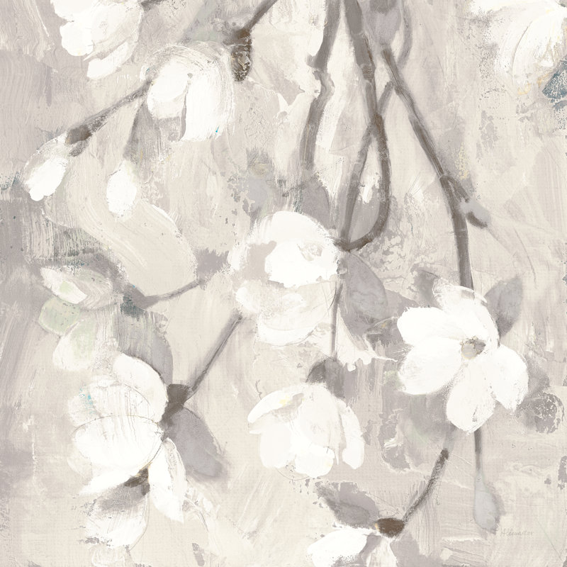 «Magnolia Branch» par Albena Hristova - peinture sur toile tendue, H 36 po x l 36 po x P 1,25 po