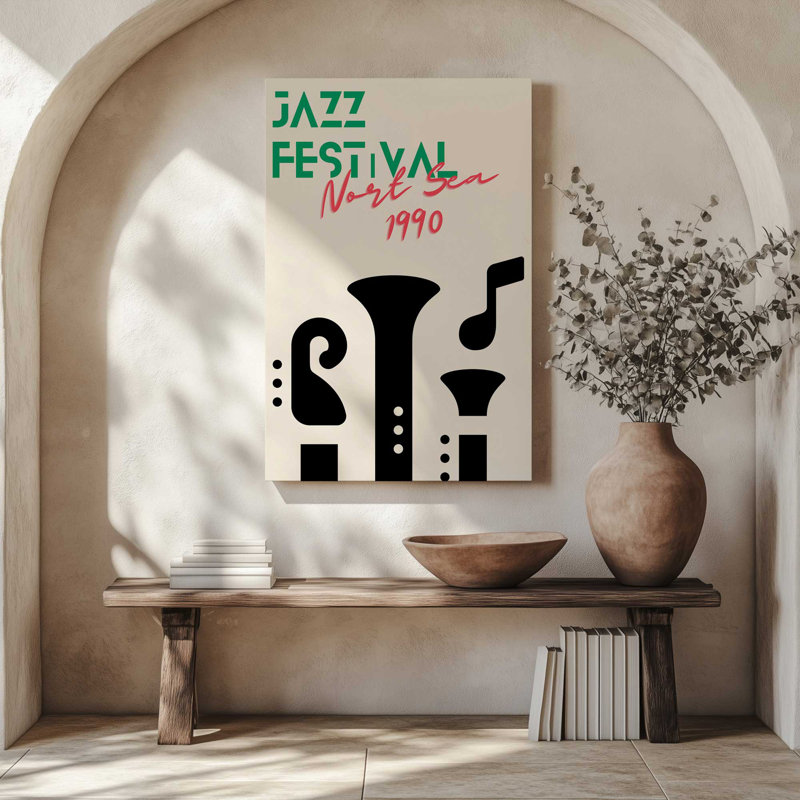 «Jazz Festival 1990», affiche sur toile tendue, H 18 po x l 12 po