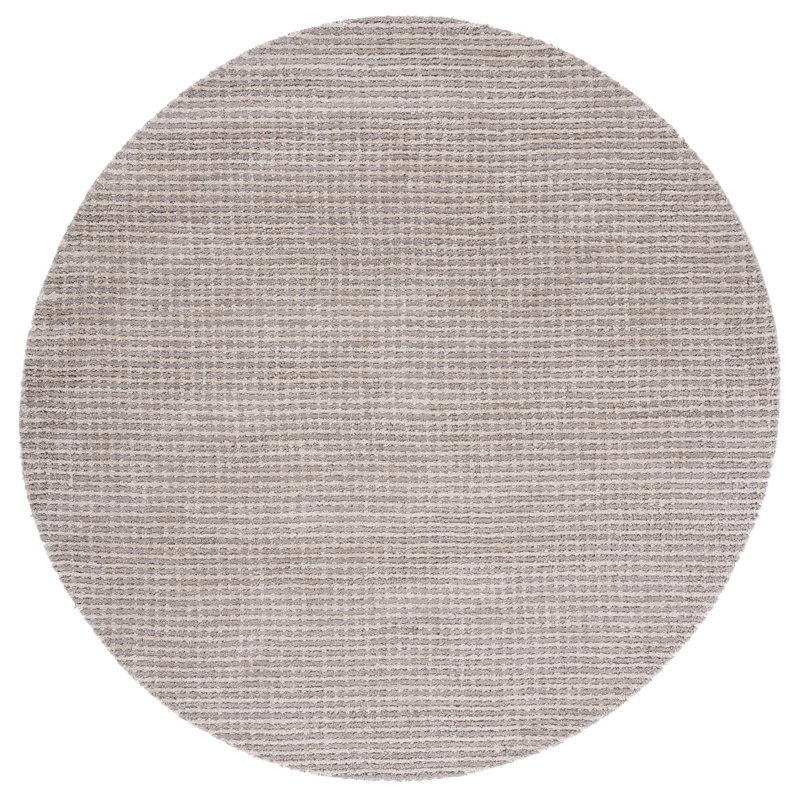Tapis gris touffeté à la main Marlinde, Rond 6 pi