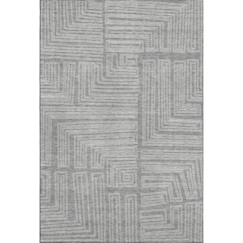 Premium Machine Washable Cortes AMF1045 Geometric Rug, Rectangle 5' x 7'6"