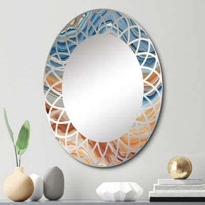 Seposer les couches de la pierre marbrée III - Miroir mural moderne ovale