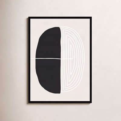 Black and White Oval Print by Incado