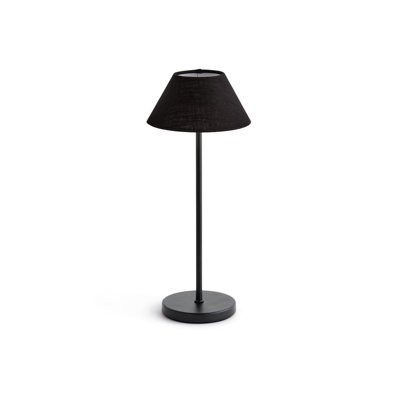 Black Linen Alluna Cordless Lamp Linen Shade 14"