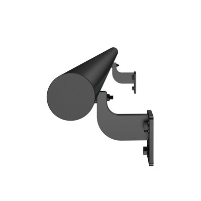 Rampe d'escalier murale de 4 pi - Rampe extérieure intérieure en aluminium noir avec capacité de charge de 250 lb