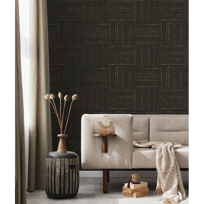 Rouleau de papier peint L 33 pi x l 20,9 po Lianna, Gris anthracite