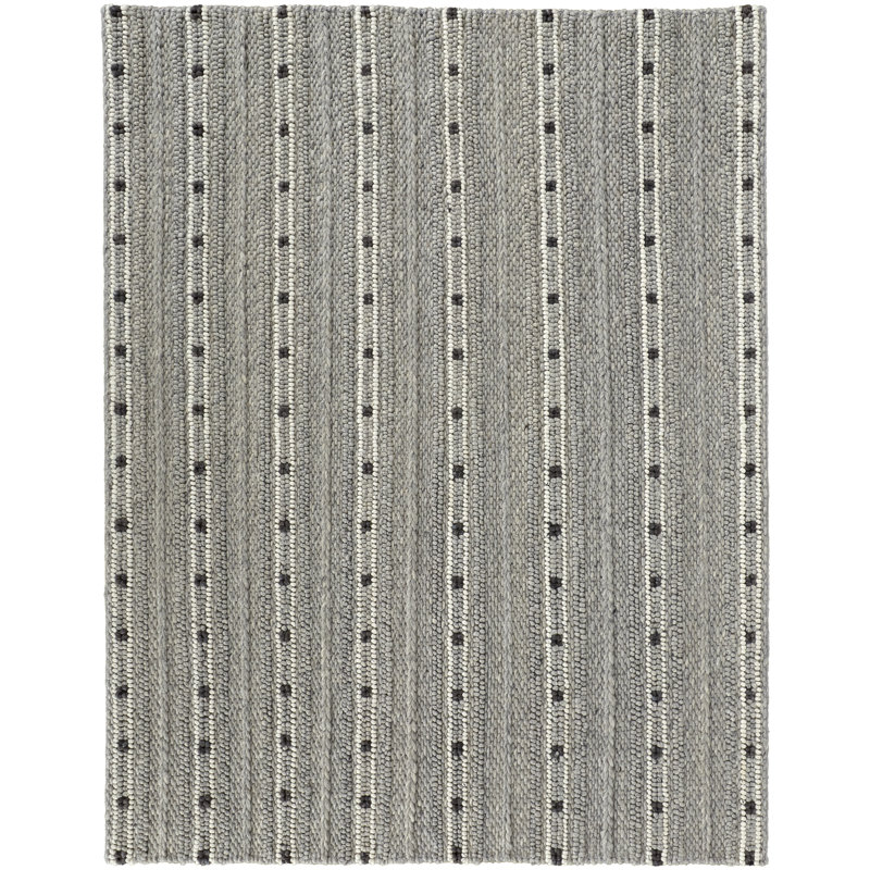 Cicero Transitional Stripes, Gray/Black/White Area Rug, Rectangle 5' x 8'
